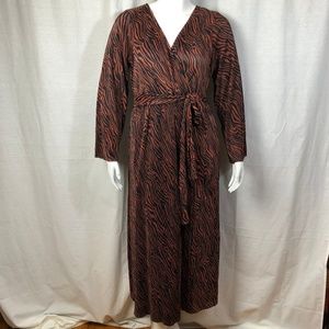 asos Brown/Black Zebra Print Wrap Dress